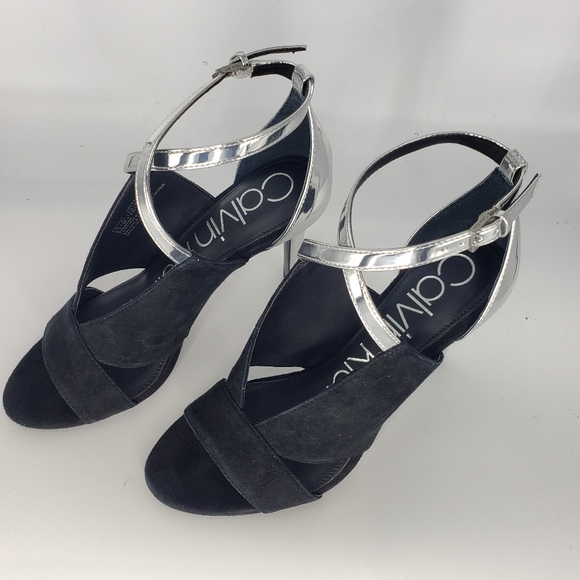 New Calvin Klein Nevah Suade Heels Sz 6.5 - Picture 6 of 8